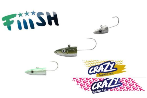 FIIISH Crazy Sand Eel y Crazy Paddle Tail  Cabeza Plomada