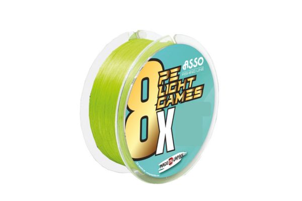 Tresse ASSO Light Game 8X PE 150m 16,5/100 Fluo Green