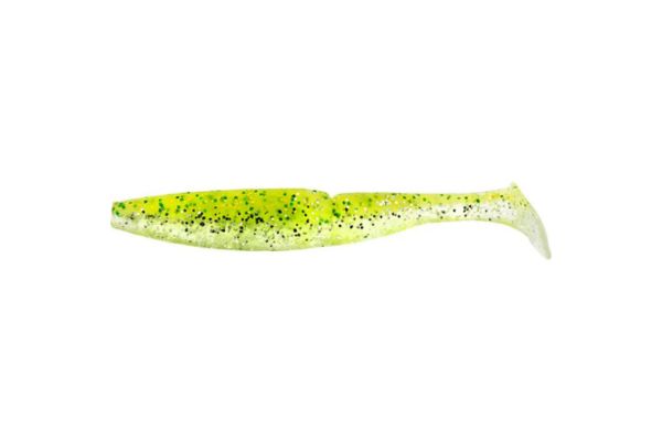 SAWAMURA One Up Shad 4'' #107 Yellow Chart Glitter