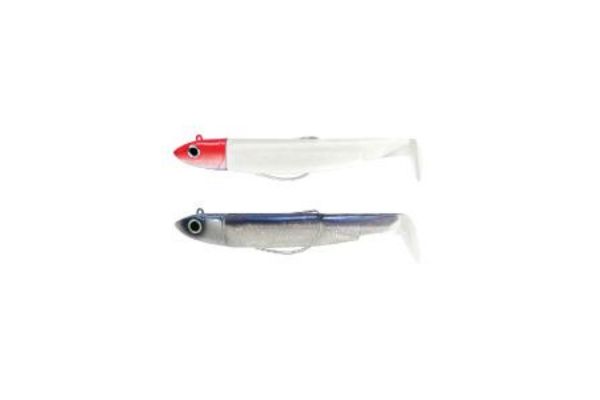 FIIISH Black Minnow N°1 70mm DOUBLE COMBO OffShore 6g #White / Red Head+Electric Blue