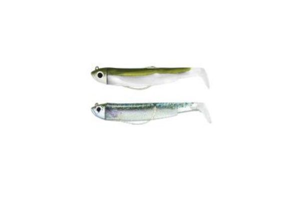 FIIISH Black Minnow N°3 120mm DOUBLE COMBO OffShore 25g #Khaki+Ghost Minnow