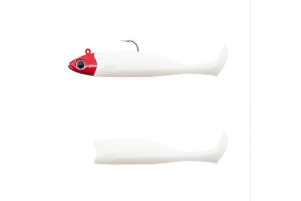 FIIISH Master Shad N°4 100mm Combo Medium 15g White Coco / Red Head