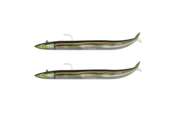 FIIISH Crazy Sand Eel N°4 180mm DOUBLE COMBO OffShore 35g Khaki