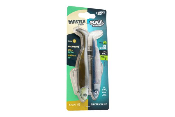 FIIISH Mix Master Shad #Khaki x Black Minnow #Electric Blue 25g